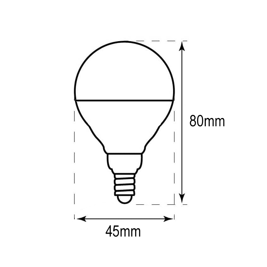 BOMBILLA LED ESFÉRICA G45 2,9W E14 175-265V "PRO" 470lm