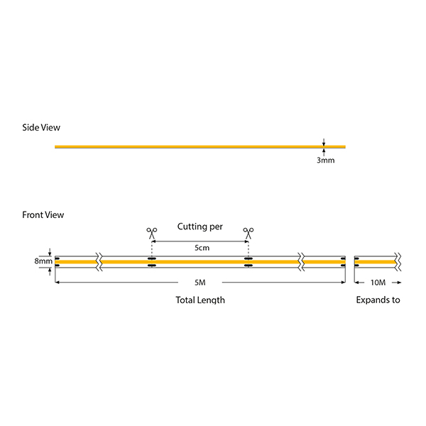 TIRA LED COB 5M 12W 24V IP44 PRO