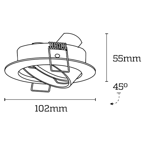 SPOT EMPOTRABLE BASCULANTE Ø102mm "KATTA " ALUMINIO