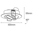 SPOT EMPOTRABLE BASCULANTE Ø102mm "KATTA " ALUMINIO