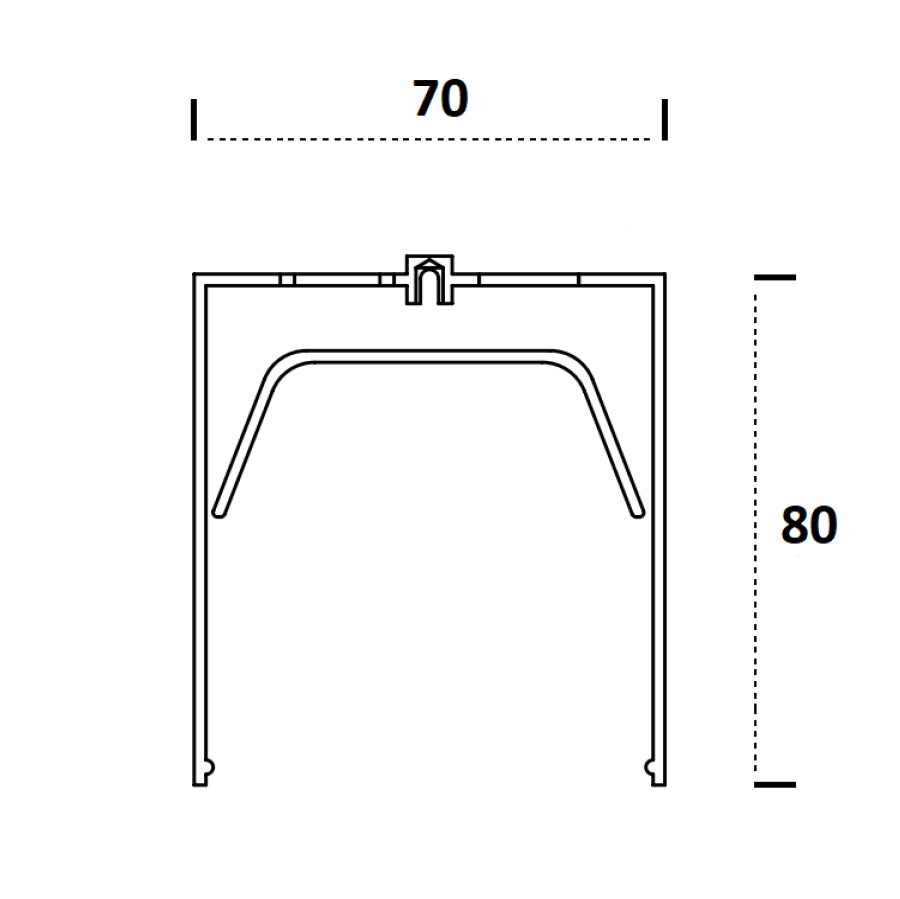 LUMINARIA LINEAL de SUPERFICIE 24V 80x70 130lm/W