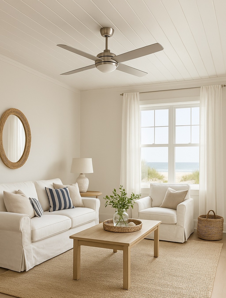 VENTILADOR 4 ASPAS COLOR NIQUEL E27 Ø132 70W C/MANDO