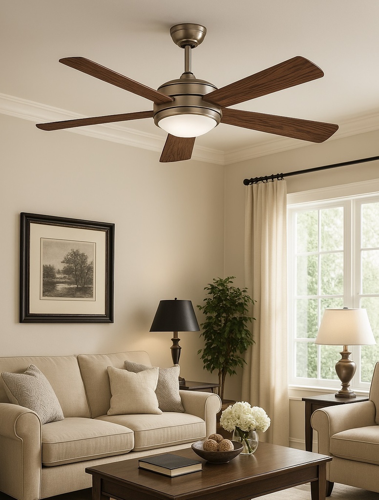 VENTILADOR DECORATIVO 1xE27 CON MANDO Ø130 70W