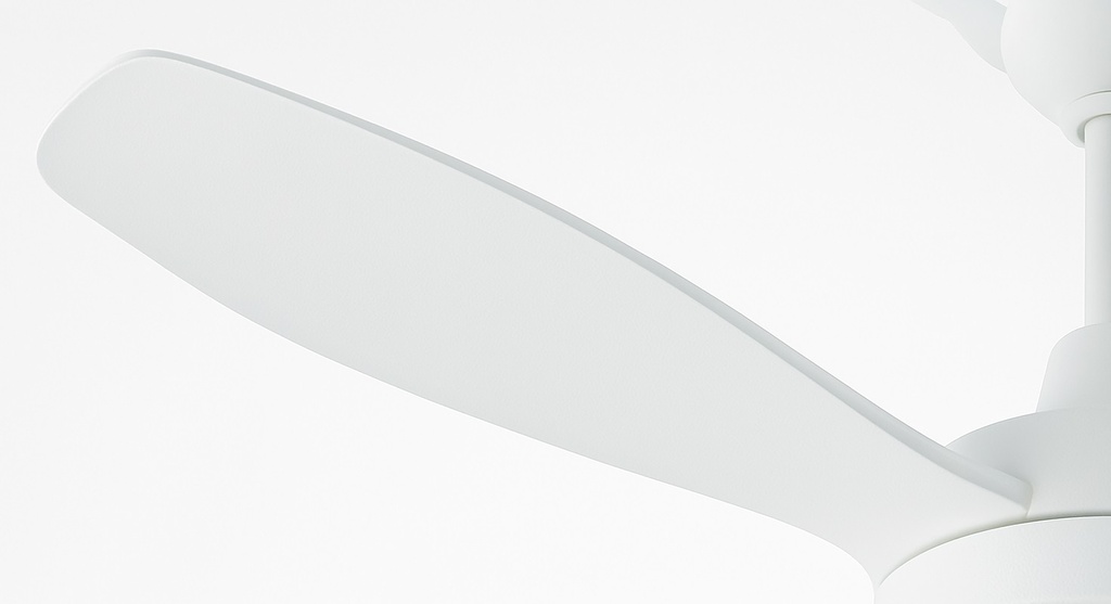 VENTILADOR DECORATIVO BLANCO-NIQUEL CON ASPAS RETRÁCTILES, LUZ LED Y CONTROL REMOTO Ø107 MOTOR DC 32W (copia)