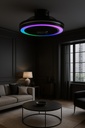 VENTILADOR DE TECHO DECORATIVO CON LUZ BLANCO-GRIS RGB Ø51 DC 20W