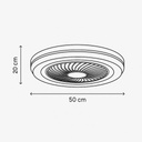 VENTILADOR DECORATIVO COLOR BLANCO ASPAS EN MADERA Ø107 MOTOR DC 22W CON LUZ LED Y MANDO A DISTANCIA