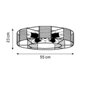 VENTILADOR DECORATIVO CON HILO DE TEJIDO CÁÑAMO 4xE27 CON CONTROL Ø55 DC 20W