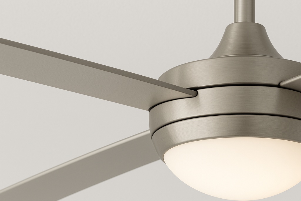 VENTILADOR 4 ASPAS COLOR NIQUEL E27 Ø132 70W C/MANDO