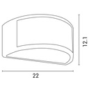 APLIQUE DE PARED "TAWON" E27 MAX 10W LED 220x121x108 IP54 BLANCO PRO