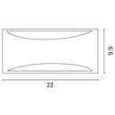 APLIQUE DE PARED "SOIKEA" E27 MAX 10W LED 220x99x100 IP54 BLANCO PRO