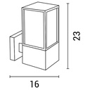 APLIQUE DE PARED "QUADRAT" Ε27 230x100x160 IP44 GRIS