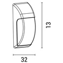 APLIQUE DE PARED "QLITE" LED 12W IP65 230V 320x130mm BLANCO PRO