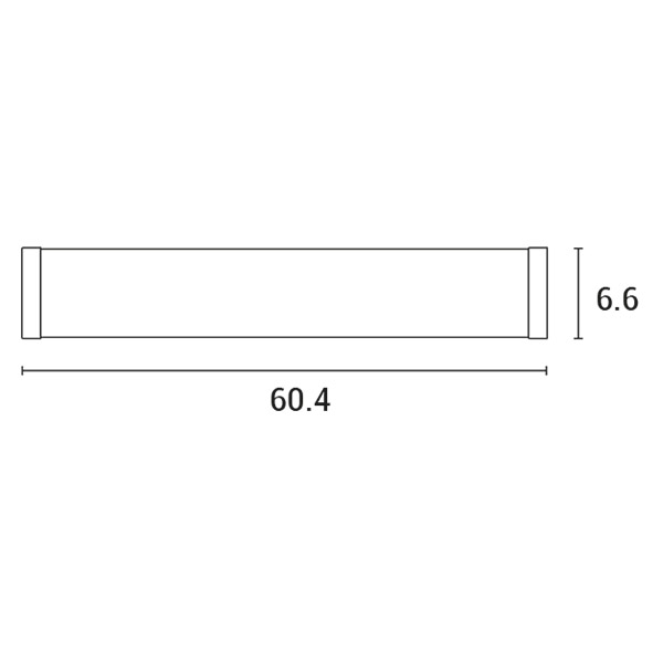LUMINARIA LED PARA BAÑO "IRON5" 16W 4000K 604x66x75 IP44 NIQUEL MATE 