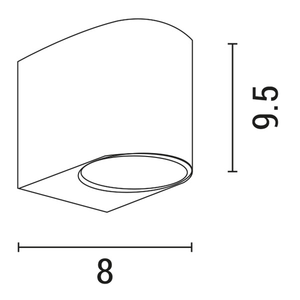APLIQUE DE PARED "DOPPELT R1"  DOWN OVAL GU10 IP54 BLANCO (OLD REF. E.145-20500)