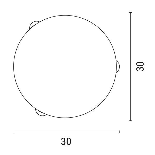 PLAFON "ERIS" Ø30mm Ε27 BLANCO / NÍQUEL