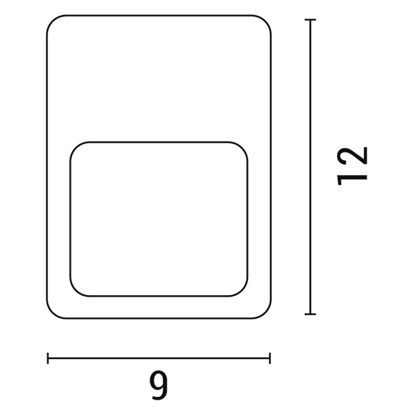 APLIQUE DE PARED "SCHRITT" LED SLIM 2W 120x90x12 3000K IP65 BLANCO PLUS