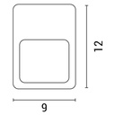 APLIQUE DE PARED "SCHRITT" LED SLIM 2W 120x90x12 3000K IP65 BLANCO PLUS