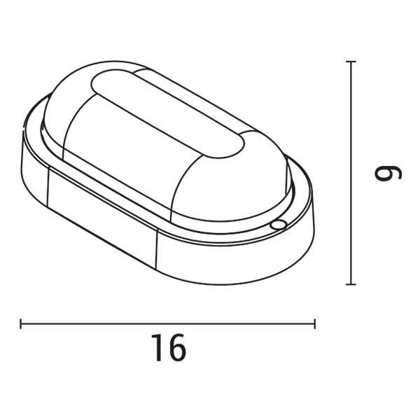 APLIQUE DE PARED "SEINAS OVAL" LED 8W 160x90x51 3000K IP54 BLANCO PLUS