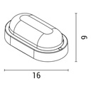 APLIQUE DE PARED "SEINAS OVAL" LED 8W 160x90x51 3000K IP54 BLANCO PLUS