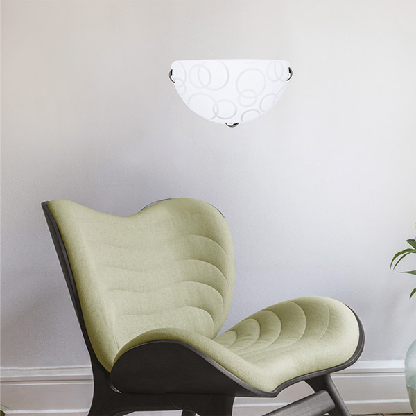 APLIQUE DE PARED "LEIA" Ø30 Ε27 BLANCO/NIQUEL