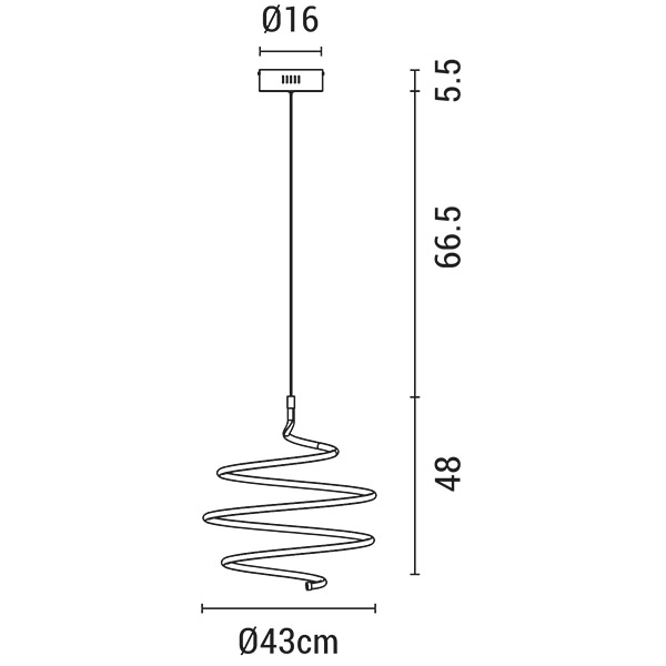 LUMINARIAS DE COLGAR REDONDO LED 60W Ø430x1200 ORO