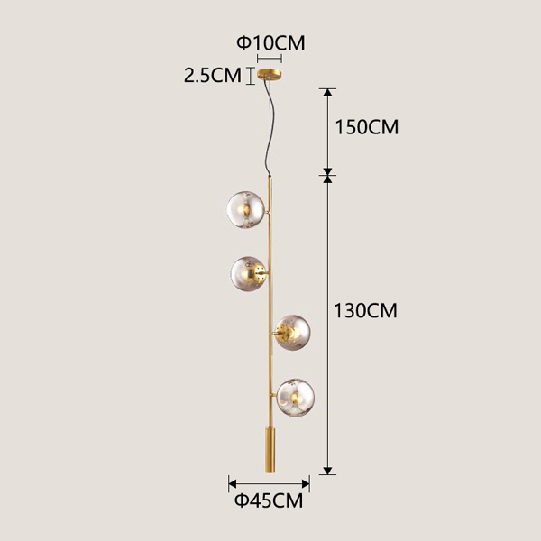 LUMINARIAS COLGANTES 4xE27 Ø45x130 ORO