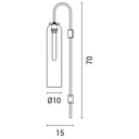 APLIQUE  DE PARED E27 10x70 AHUMADO ORO