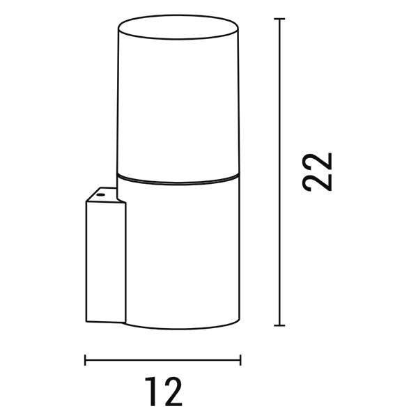 APLIQUE ALUMINIO E27 120x90x220 IP54 GRIS OSCURO