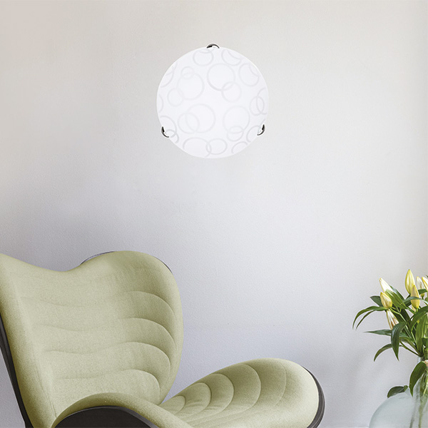 LUZ DE TECHO "LEIA" Ø40 2XΕ27 BLANCO/NIQUEL