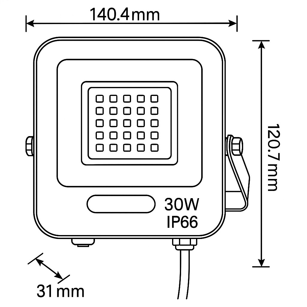 PROYECTOR LED SMD BASE 360° 30W NEGRO IP65 4000K PLUS (OLD REF. E.147-69326)