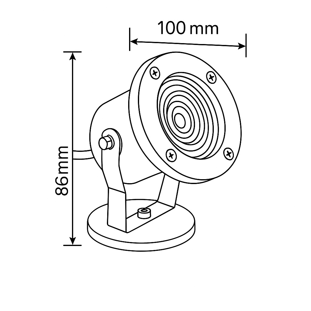 FOCO SUMERGIBLE 12V MAX 7W LED IP68 INOX