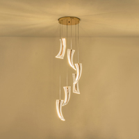 LÁMPARA COLGANTE ACRÍLICAS LED 60W 5400lm 3000K 350mm ORO FRANCÉS ARTE ILLUMINA COMO