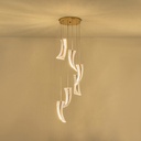 LÁMPARA COLGANTE ACRÍLICAS LED 60W 5400lm 3000K 350mm ORO FRANCÉS ARTE ILLUMINA COMO