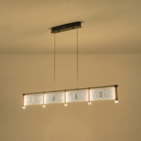 LÁMPARA COLGANTE ACRÍLICO LED 4 LUCES 4X15W 3000K 5400lm 1200 X270 X175mm ORO FRANCÉS ARTE ILLUMINA RAVENA