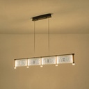 LÁMPARA COLGANTE ACRÍLICO LED 4 LUCES 4X15W 3000K 5400lm 1200 X270 X175mm ORO FRANCÉS ARTE ILLUMINA RAVENA
