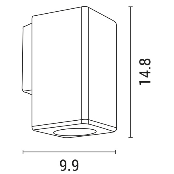 APLIQUE DE PARED "FOSTOS" CUADRADO PLÁSTICO GU10 IP65 BRONCE ENVEJECIDO
