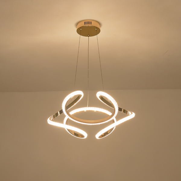 LÁMPARA COLGANTE ALUMINIO LED 24W 1900lm 3000K 500x1200mm ORO ARTE ILLUMINA SATURN