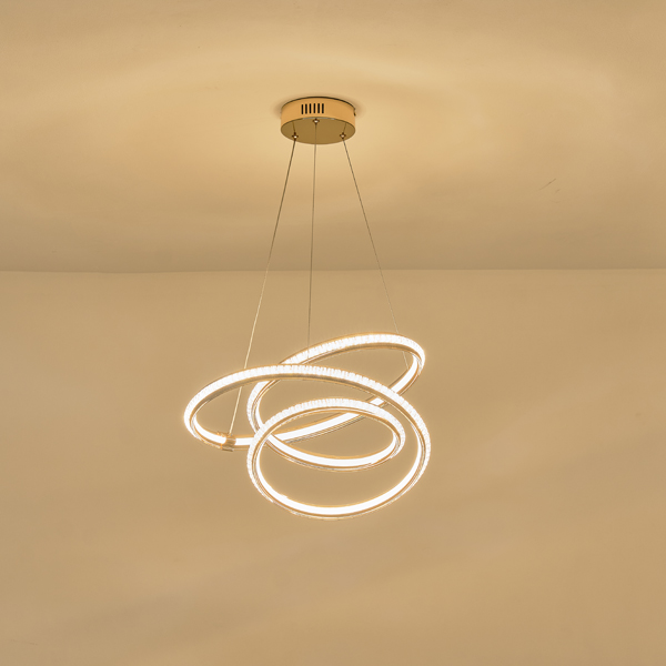 LÁMPARA COLGANTE ALUMINIO LED 38W 3000lm 3000K 500x1200mm ORO ARTE ILLUMINA SATURN