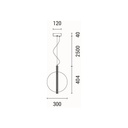 LÁMPARA COLGANTE METAL-VIDRIO LED 12,6W 1500lm 3000K Ø300x2944mm ÁMBAR ARTE ILLUMINA DISC