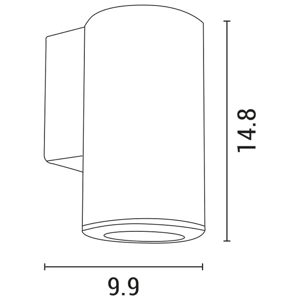 APLIQUE DE PARED "FOSTOS" REDONDO PLÁSTICO ABAJO 1xGU10 COBRE ENV.