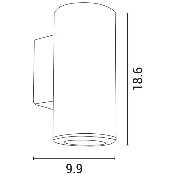 APLIQUE DE PARED "FOSTOS" REDONDO PLÁSTICO ARRIBA-ABAJO 2xGU10 COBRE ENVEJECIDO