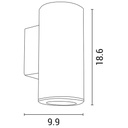 APLIQUE DE PARED "FOSTOS" REDONDO PLÁSTICO ARRIBA-ABAJO 2xGU10 COBRE ENVEJECIDO