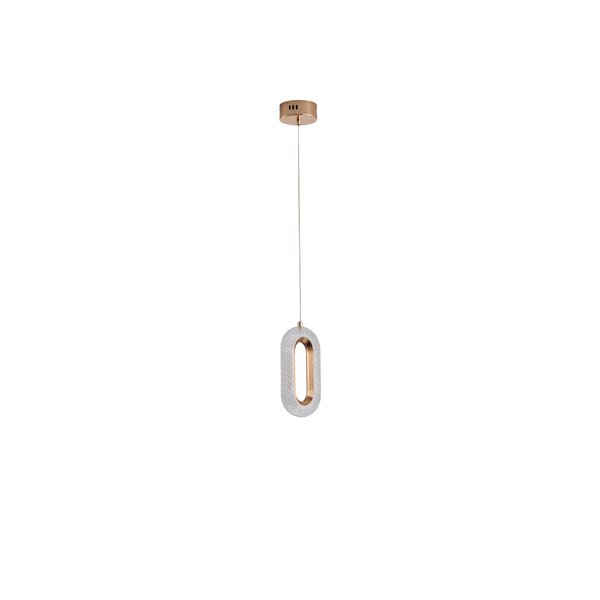 LÁMPARA COLGANTE DE ALUMINIO  9W 780lm 3000K 120x1300mm ORO ROSA ARTE ILLUMINA KRIKO