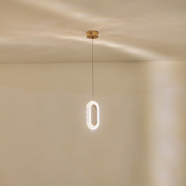 LÁMPARA COLGANTE DE ALUMINIO  9W 780lm 3000K 120x1300mm ORO ROSA ARTE ILLUMINA KRIKO