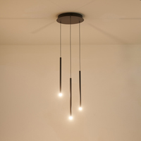 LÁMPARA COLGANTE ALUMINIO LED 6W 360lm 3000K Ø300x1500mm NEGRO ARTE ILLUMINA CASCADE