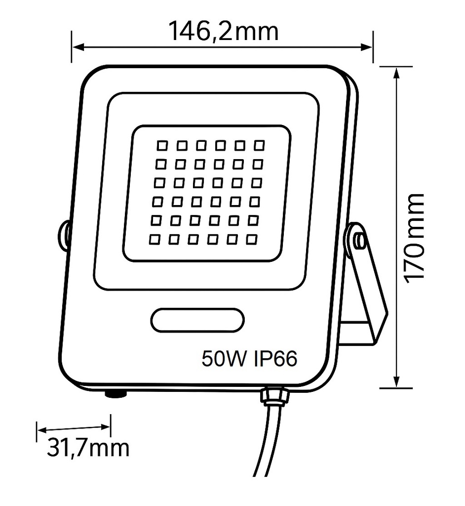 PROYECTOR LED SMD BASE 360° 30W NEGRO IP65 4000K PLUS (OLD REF. E.147-69326)