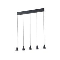 LÁMPARA COLGANTE LED 25W 1500lm 3000K 680x1200mm NEGRO ARTE ILLUMINA CAMPANELLE
