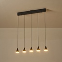 LÁMPARA COLGANTE LED 25W 1500lm 3000K 680x1200mm NEGRO ARTE ILLUMINA CAMPANELLE