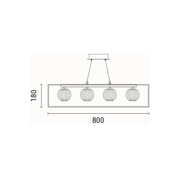LÁMPARA COLGANTE METAL LED 14W 80x1200mm ΒLACK ARTE ILLUMINA BOX