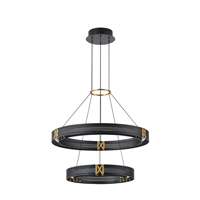 LÁMPARA COLGANTE ALUMINIO LED 62W 3720lm 3000K 620x1200mm NEGRO-ORO ARTE ILLUMINA LUIS